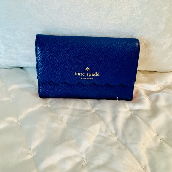 Kate Spade Royal Blue Wallet with Gold Accents - Picture 1 of 7